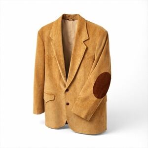 Pioneer Wear Corduroy Suede Elbow Patch Blazer Mens Size 44R Western Point USA